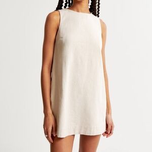 A&F High Neck Linen Blend Mini Dress